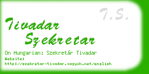 tivadar szekretar business card