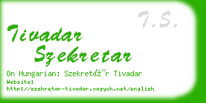 tivadar szekretar business card